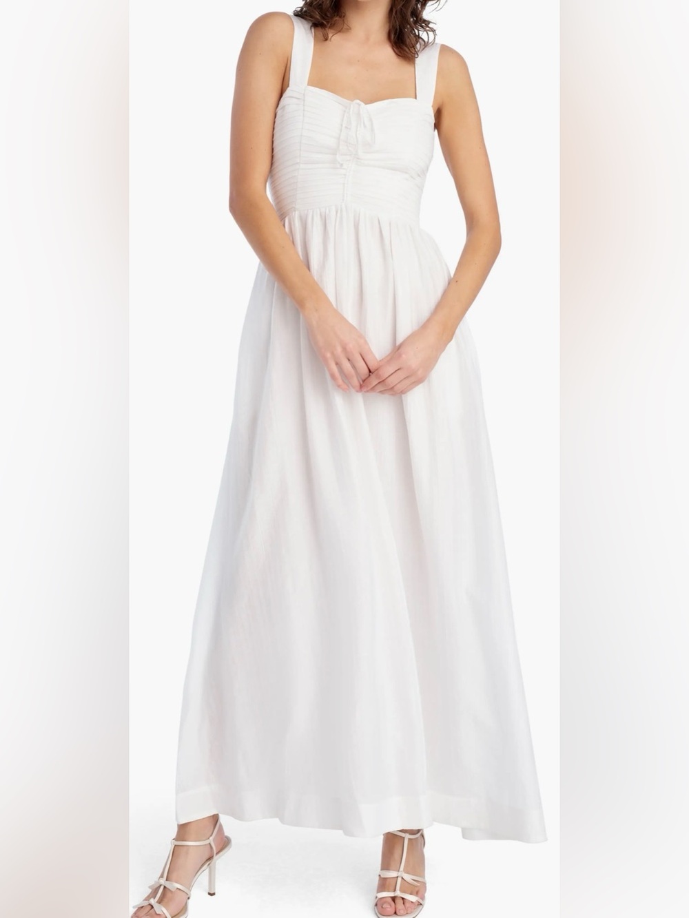NEW Favorite Daughter The Pretty Pintuck Sleeveless White Maxi Dress sz 0